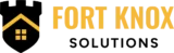 Fort Knox Solutions logo featuring a house icon and bold text, representing security solutions and services.
